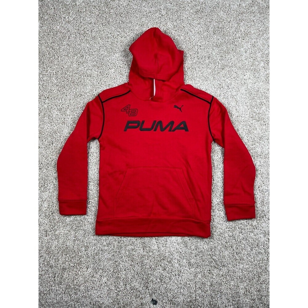 NWT Puma 4B Speed Squad Hoodie Red Boys Medium Pullover Sweatshirt